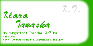 klara tamaska business card